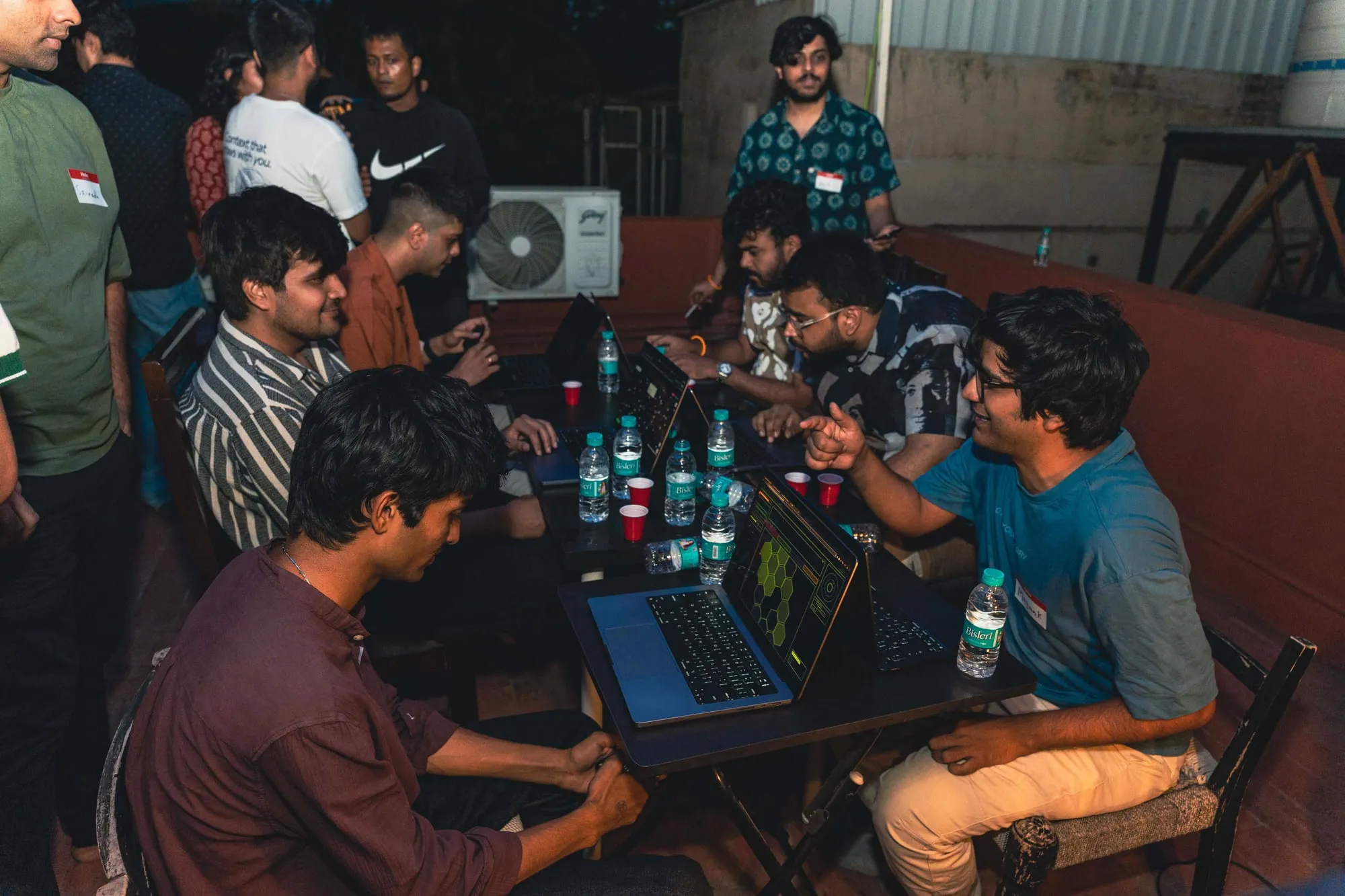 Laptops on the terrace